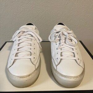 P448 John White Leather Low Top Casual Sneaker Women's 39 EU/9 US Made In Italy